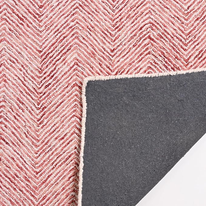 Modern Herringbone Chevron Collection Handcrafted Wool Area Rug - Image 4