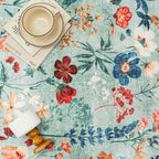 Floral Runner Rug 2x8 Washable Hallway Long Green Bedroom Carpet Non Slip - Image 8