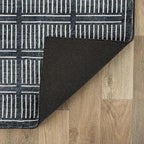 Rugshop Bohemian Stripe Lines Washable Non Slip Area Rug 3' x 5' Black - Image 6