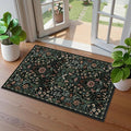 Floral 2x3 Entryway Rug, Washable Front Door Mat Indoor Non Slip Low Pile Small by NakedCloud