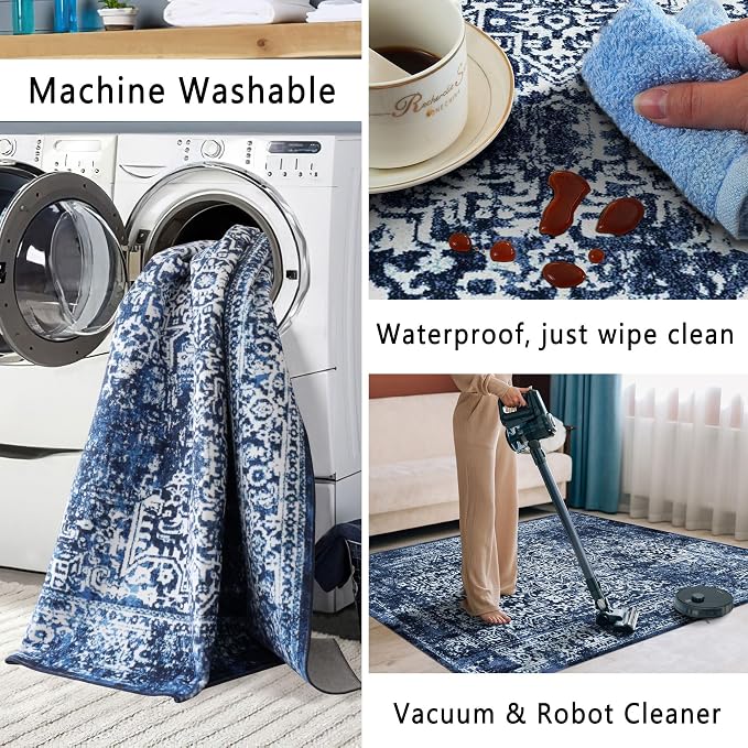 vivorug 8x10 Area Rugs, Stain Resistant Washable Rug - Image 6