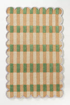 Hand-Tufted Wool Area Rug with Scalloped Edges, Cozy and Soft Accent Rug by RUGBARN