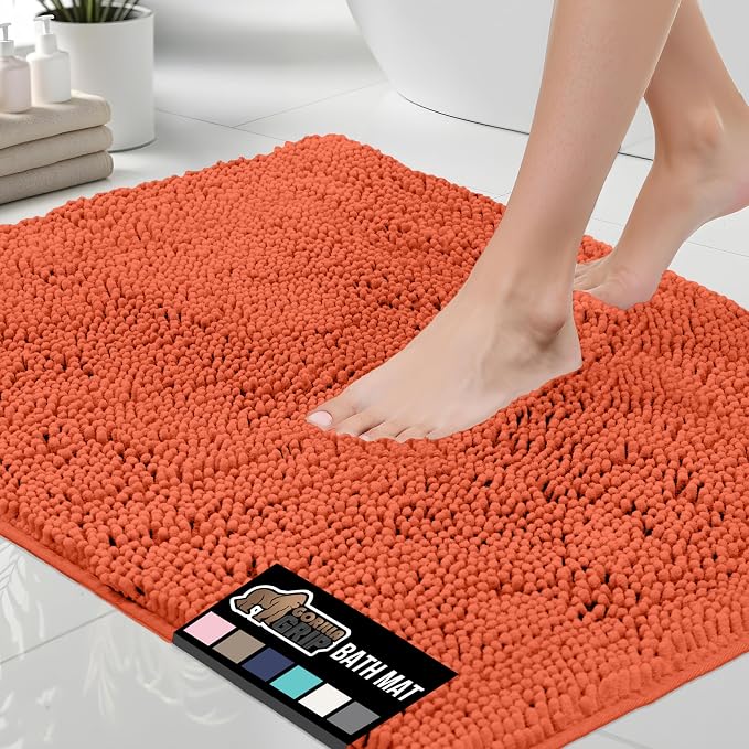 GORILLA GRIP Bath Rug Mat 36x24, Thick Soft Absorbent Chenille, Quick Dry by GorillaGrip