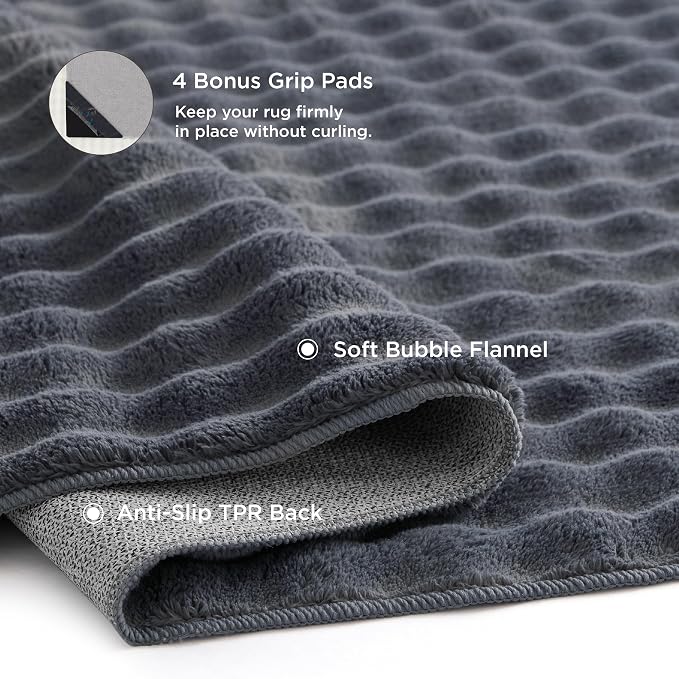 Bedsure 3x5 Fluffy Area Rugs for Living Room, Machine Washable Rugs, Non-Slip - Image 4