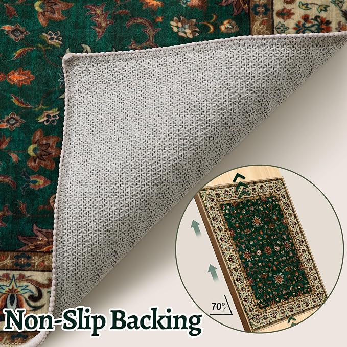 Tangsoo 5x7 Washable Rug, Floral Vintage Large Area Rugs - Image 5