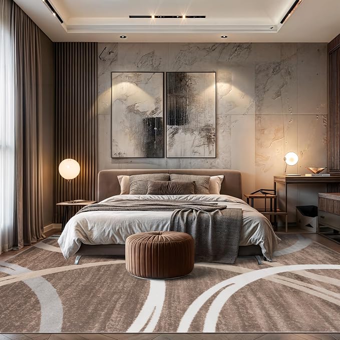 Rugshop Modern Wavy Circles Design Area Rug, Fade-Resistant Carpet - Image 9