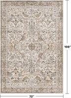 Moss Washable Dining Room Rug, 6x9 Floral Area Rug - Image 2
