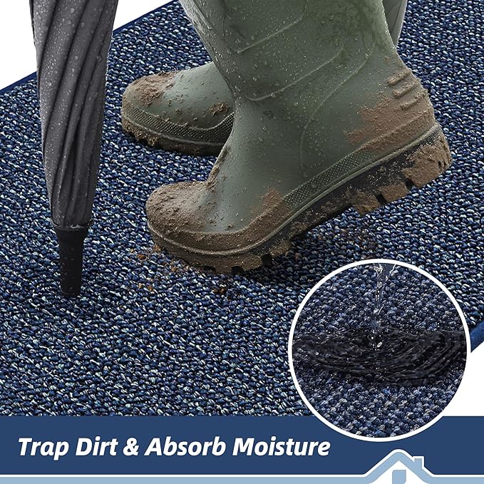 BEQHAUSE Dirt Trapper Door Mat 20" x 32", Non-Slip Washable Doormats Entrance - Image 3