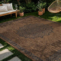 CAMILSON Outdoor Rug 5x7 Medallion Gold Modern Area Rugs by CAMILSON