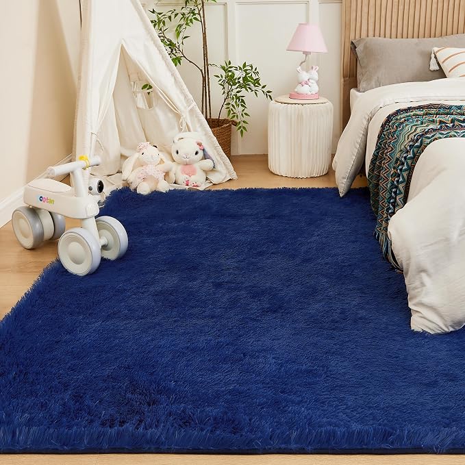 Andency 6x9 Area Rugs Navy, Large Shag Fluffy Soft Shaggy Rugs - Image 3
