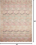Loloi Layla Collection LAY-17 Pink/Lagoon 3'-6" x 5'-6" .13" Thick Accent Rug - Image 2