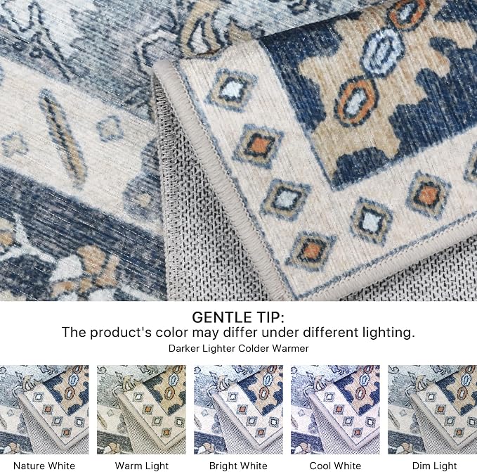 5x7 Area Rug Machine Washable Boho Rug - Image 2