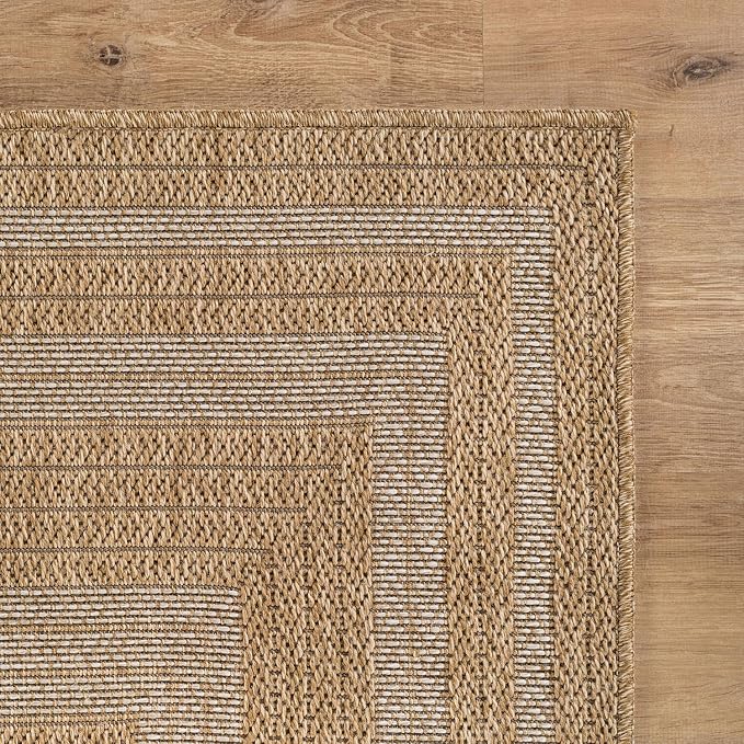 Beverly Rug Easy Jute Framed Border Rug 6x9 Washable Durable Indoor Outdoor - Image 6