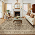 10x12 Brown Vintage Area Rug for Living Room Bedroom Large Distressed Rustic by WondRg