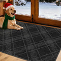 COSY HOMEER Plaid Door Mat 32" x 48", Dirt Trapper Entryway Rugs, Non-Slip by COSYHOMEER