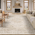8x10 Washable Area Rug Beige Vintage Distressed Large Rug by PureCozy