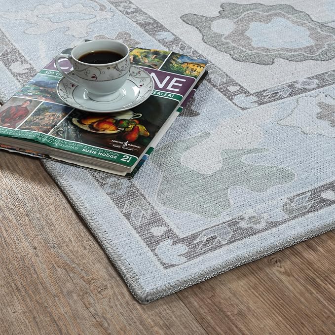 Fame Living Cream Beige Oushak Rug, Modern Small Rugs, Door Mat, Doormat - Image 9