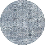 vivorug Round Rug 5ft Vintage-Inspired Round Area Rug Non-Slip Indoor Carpet - Image 9