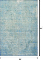 Loloi Loren Collection LQ-08 Aqua 5'-0" x 7'-6" Area Rug - Image 3