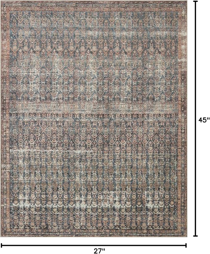 Loloi Amber Lewis Billie Collection, Ocean & Brick 2'-3" x 3'-9" Area Rug – - Image 2
