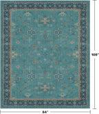 Boho Teal 7x9 Soft Rugs for Living Room, Washable Turquoise Rug for Bedroom - Image 2