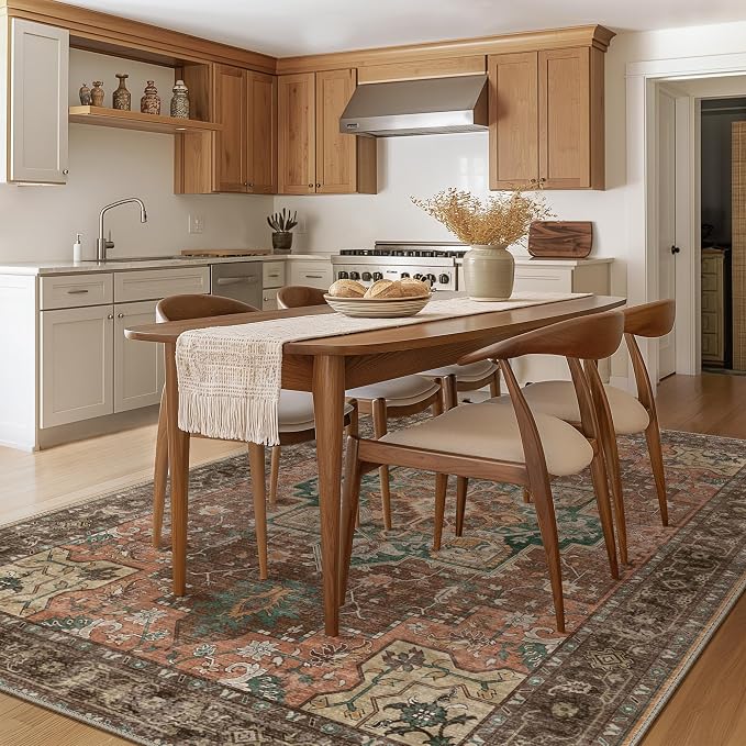 GENIMO 5x7 Area Rugs for Living Room, Machine Washable Non Slip Vintage Rugs - Image 2