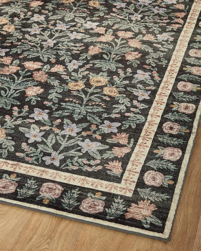 Loloi Rifle Paper Co. Eden Collection EDE-02 Mughal Garden Black 2'-0" x 5'-0" - Image 7