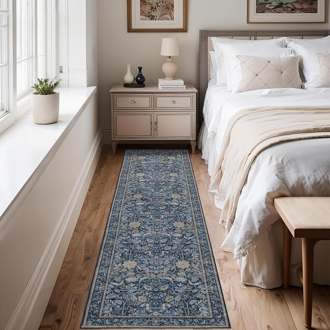 Washable Runner Rug 2x6: Vintage Boho Floral Carpet Runners - Image 7