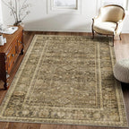 HelloTree Vintage Area Rug 4x6 Brown Entryway Office Washable Carpet Non Slip - Image 4