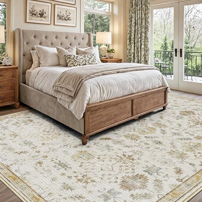 LUMI 4x6 Washable Area Rug for Living Room, Ultra Soft Traditional Vintage Rugs - Image 4