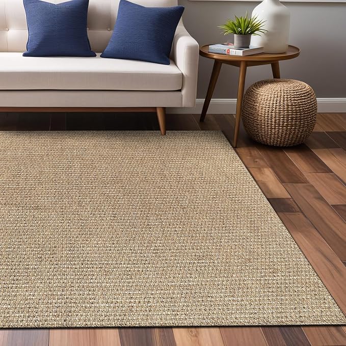 Easy Jute Rugs 5x7 Natural Color Living Room Indoor Outdoor Area Rug - Image 10