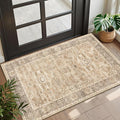 2x3 Entryway Rug Beige Washable Vintage Rugs by Zeeinx