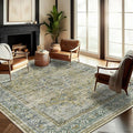 Washable Area Rug 9'x12' Boho Design Non-Shedding Easy Care Ideal by CHAMPLANT