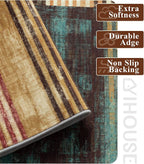 YIHOUSE Brown Entryway Rug 2x3, Small Burnt Orange Area Rug, Vintage Welcome - Image 3