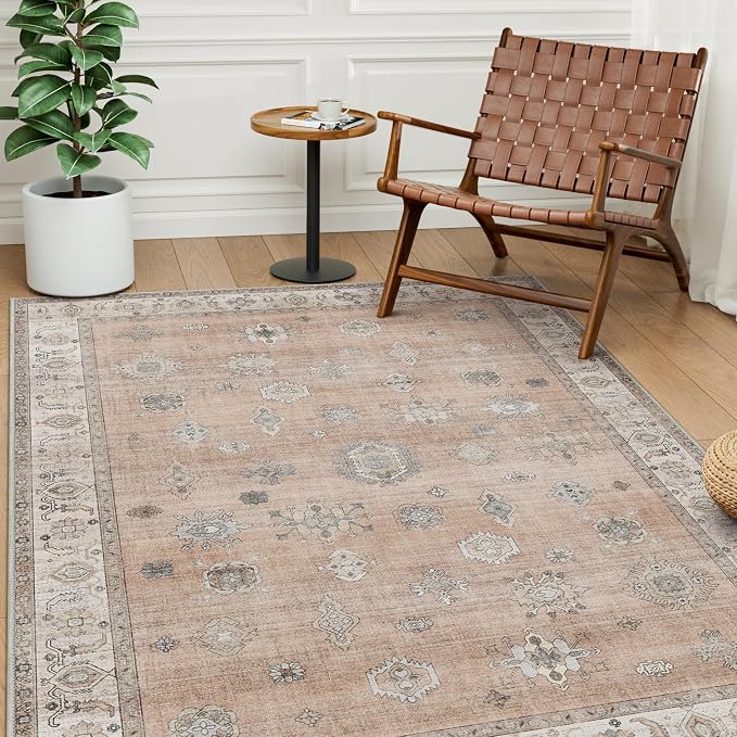 GENIMO 5x7 Area Rugs for Living Room, Machine Washable Non Slip Vintage Retro by GENIMO