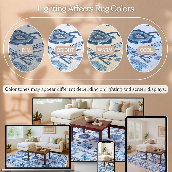 Fame Living Navy Blue Oushak Rug, Area Rugs - Image 7