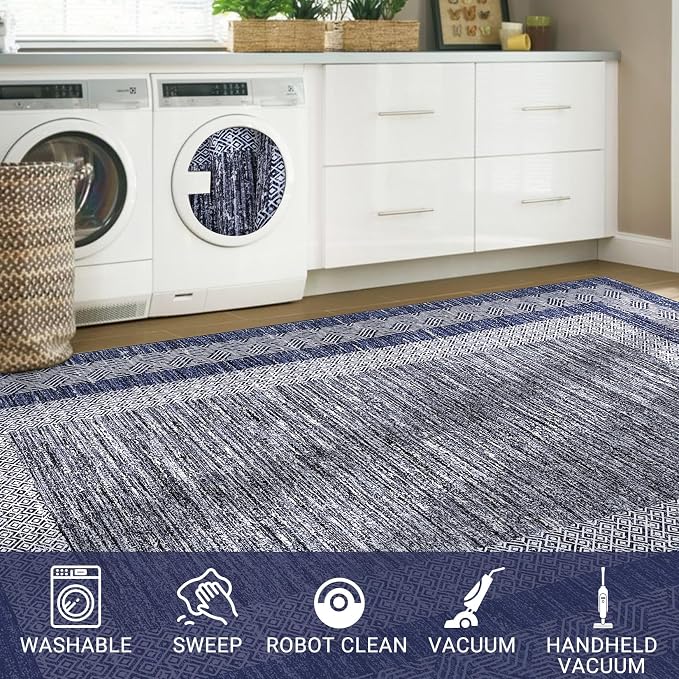 GarveeHome 10x13 Large Washable Geometric Area Rug Non Slip Non Shedding Floor - Image 6
