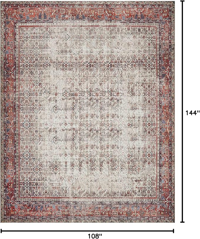 Loloi Layla Collection LAY-12 Ivory/Brick 9'-0" x 12'-0" .13" Thick Area Rug - Image 2