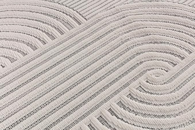 CAMILSON Modern Rug 10x14 Luxury Swirl Curved Large Micro Loop Area Rugs Soft - Image 6