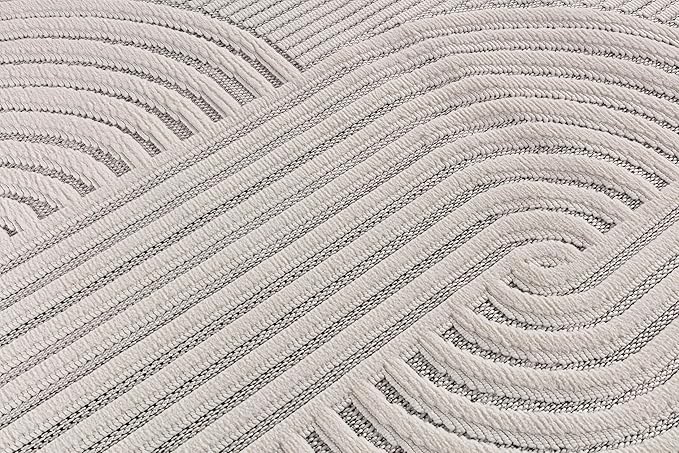 CAMILSON Modern Runner Rug 2x7 Luxury Swirl Curved Micro Loop Hallway Rugs Soft - Image 9