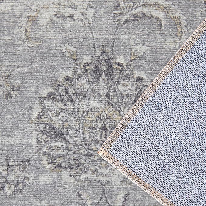 jinchan Fiora Hallway Runner Rug 3x7 Machine Washable Runner Rug Grey Vintage - Image 6