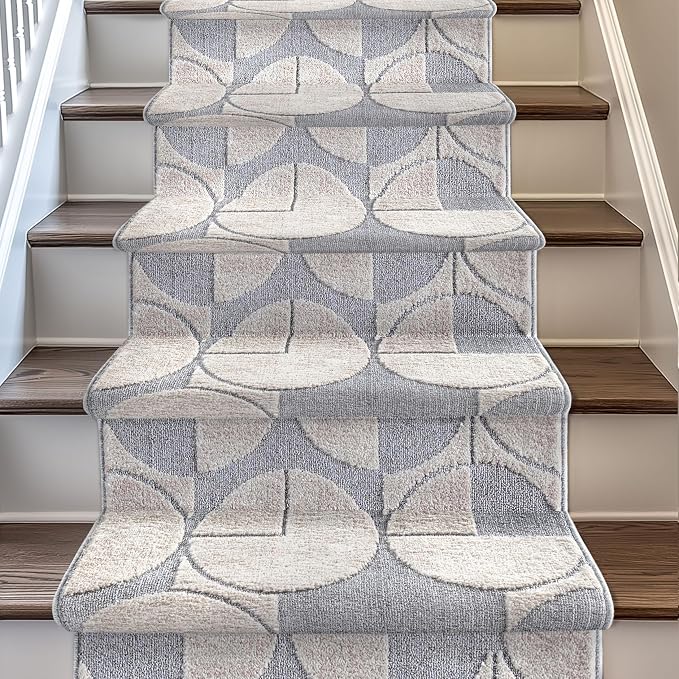 Well Woven Custom Size Hallway & Stair Runner- Harlow Harmony Ivory/Grey 27 by WellWovenRugs