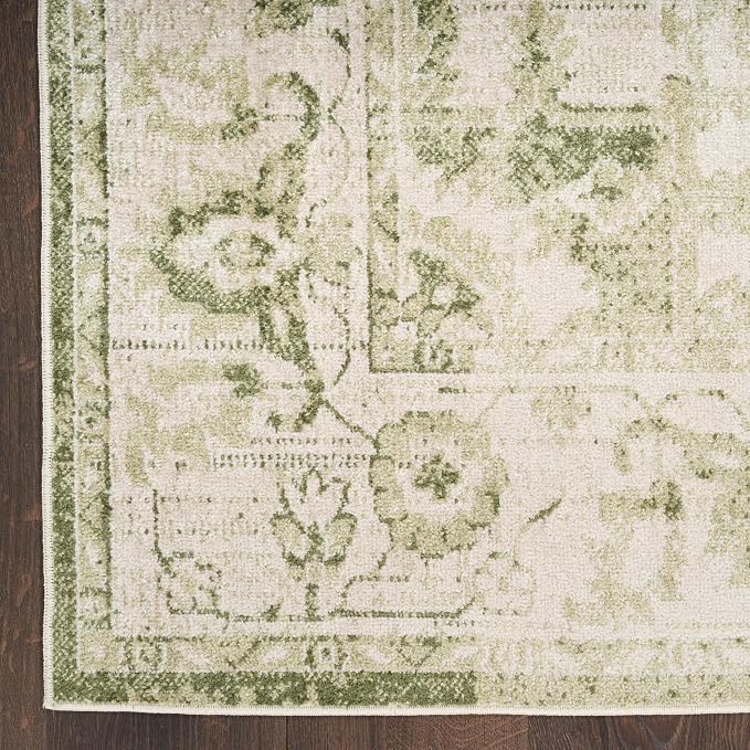 Nourison Home Astra Machine Washable Ivory Green 2'2" x 8' Area Rug - Image 5