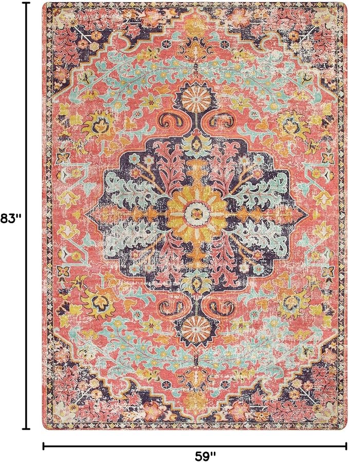 Lahome 5x7 Boho Living Room Rug Colorful Bedroom Rug, Large Bohemian Nursery - Image 2