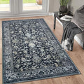 KILOCOCO Area Rug 3x5 Entryway Rug Washable Printed Vintage Floral Rubber by Kilococo