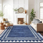 Bordered Printed 10x13 Washable Area Rugs - Image 7