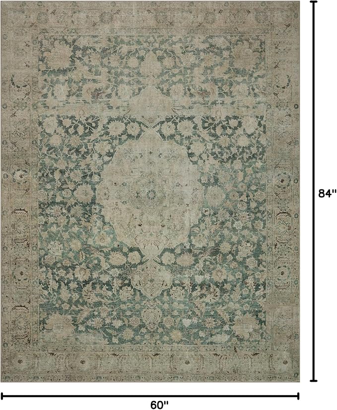 Loloi Magnolia Home by Joanna Gaines Sinclair Collection SIN-05 Jade/Sand 5'-0" - Image 2