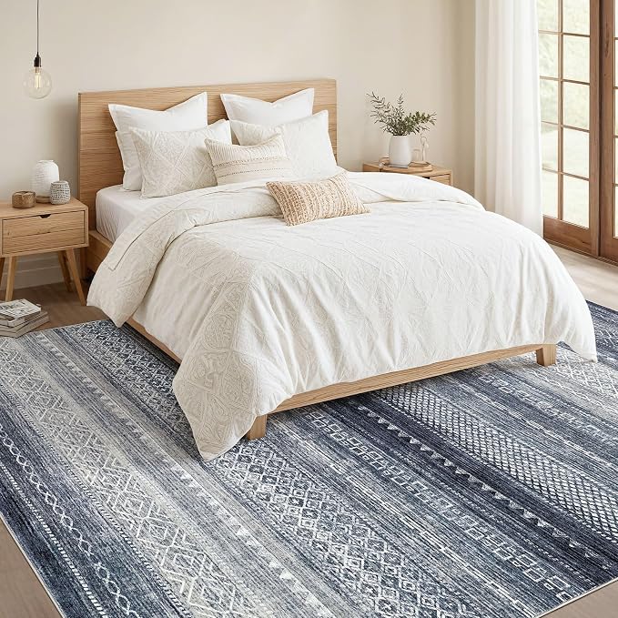 Nakagishi Area Rug 6x9 Living Room: Washable Boho Large Neutral Soft Modern - Image 5