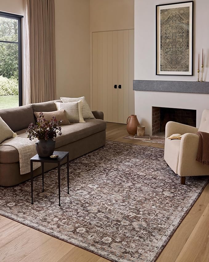 Loloi Amber Lewis Josie Collection JOS-02 Earth/Natural 6'-0" x 6'-0", .13" by Loloi