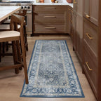 RUGGABLE Washable Vintage Area Rug – Kamran Admiral Blue 9x12, Stain-Resistant - Image 9